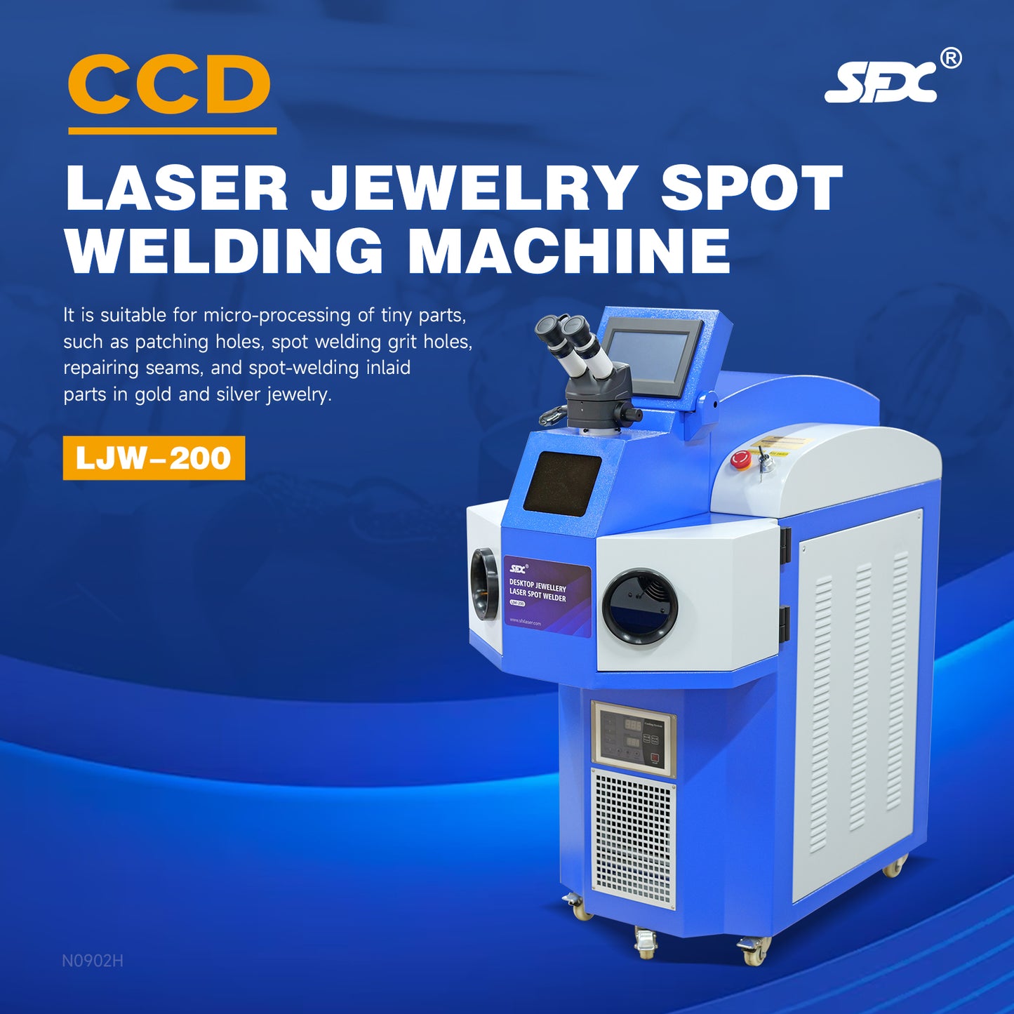 SFX 200W Spot Laser Welder Welding Machine Upgrade CCD Function Metal Gold Silver Jewelry Repair Tool 220V