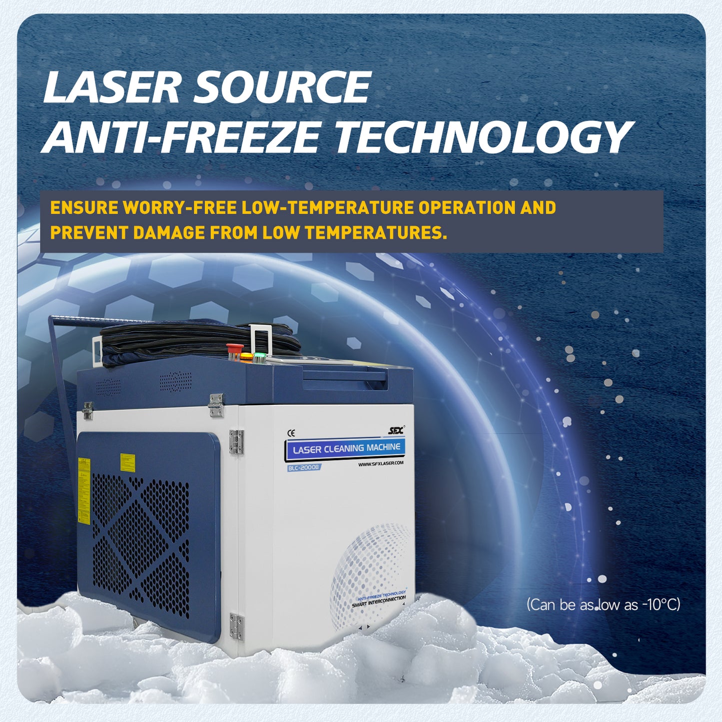 SFX 2000W Laser Cleaning Machine Laser Cleaner Smart Interconnection Anti-Freeze Technology Rust Paint Oil Coating Remover